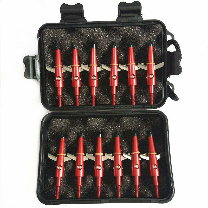 12Pcs 100Gr Swhacker Hunting Broadheads Expandable Sharp Blade Crossbow Tips Bow