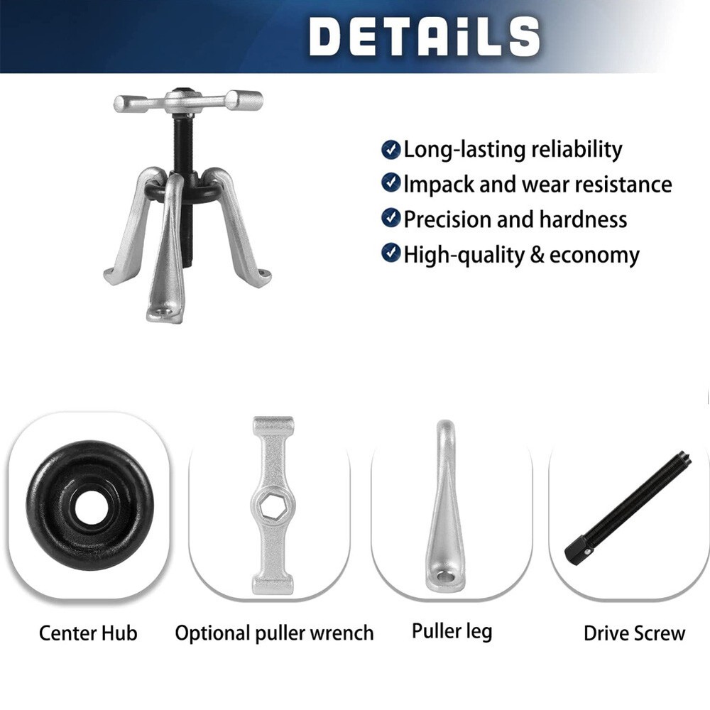 Universal 7394 Hub Puller Brake Drum Puller Wheel Hub Removal Tool (Large Size)