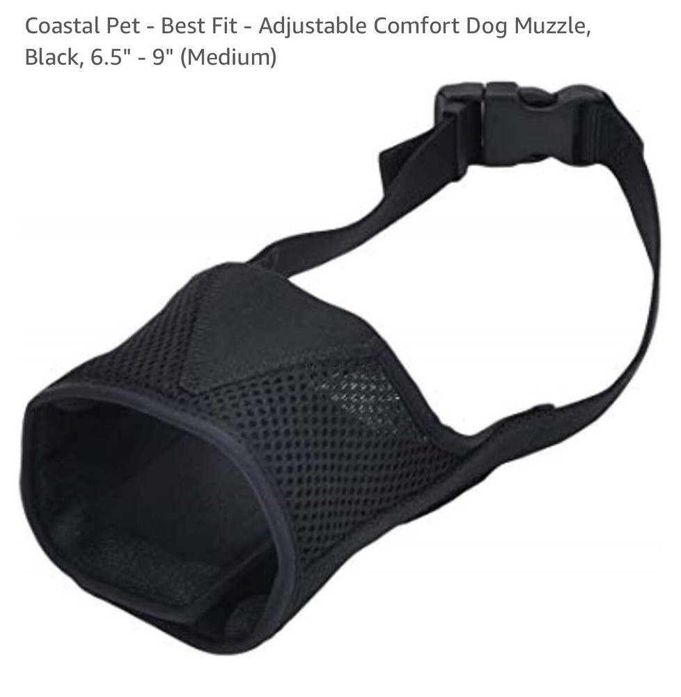 Coastal Best For Adjustable Comfort Dog Muzzle Black Medium NIB
