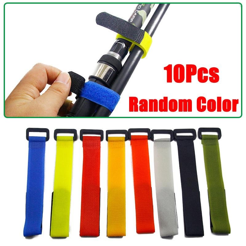 Adjustable Reusable Fishing Rod Holder Strap Secure Fastener Hook Loop Belt for