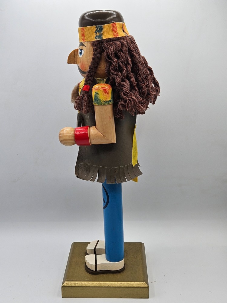 Vintage Decorative Nutcracker Hippie Man Christmas Nutcracker 2009 Target 14 in.