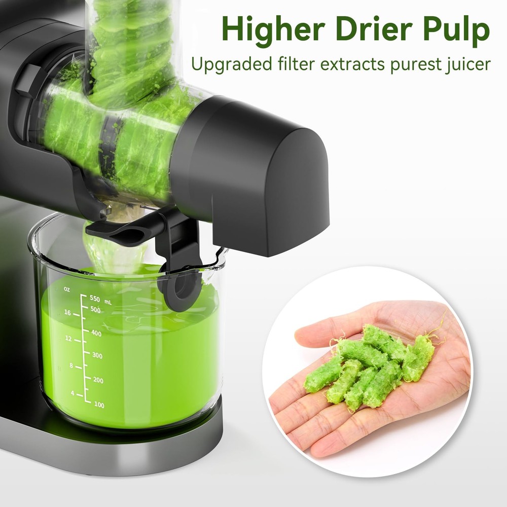 Juicer Machine,Slow Masticating Juicer with 2 Speed Modes & Quiet Motor,Cold ...