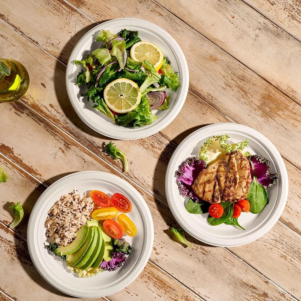 postable Paper Plates Heavy Duty - Biodegradable Disposable Plates