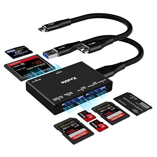 SD Card Reader 7 in 1,  USB 3.0 Memory Card Reader/Writer 5Gbps, for SD/Micro