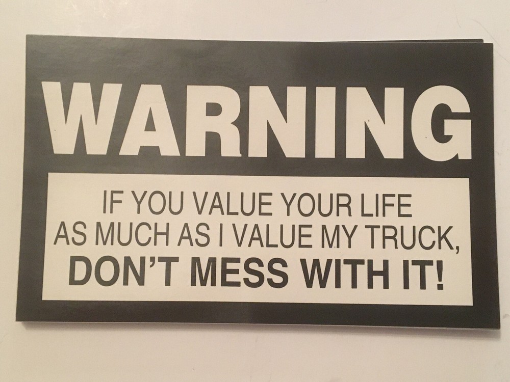 Warning if You Value Black and white 3"x5" rectangular glossy sticker