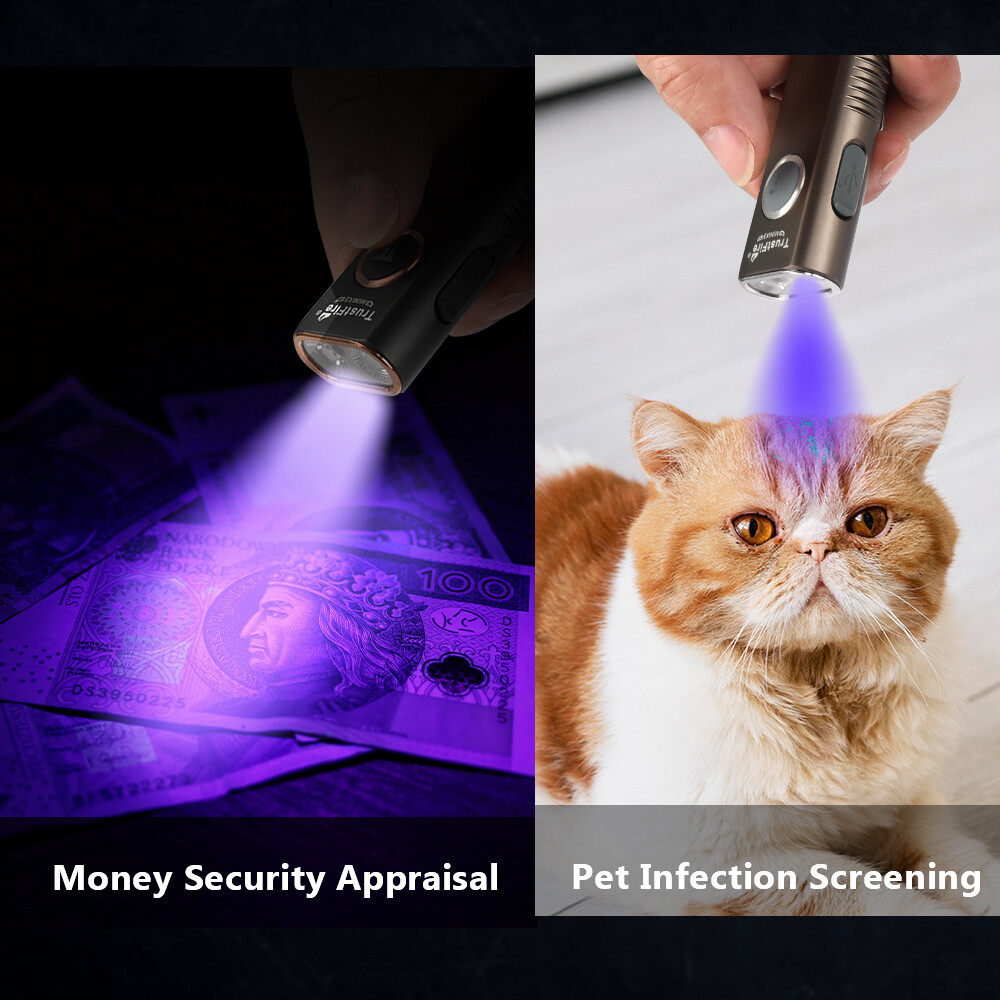 Trustfire Pro Flat EDC Flashlight Small Powerful with LED Light, UV, Green Laser