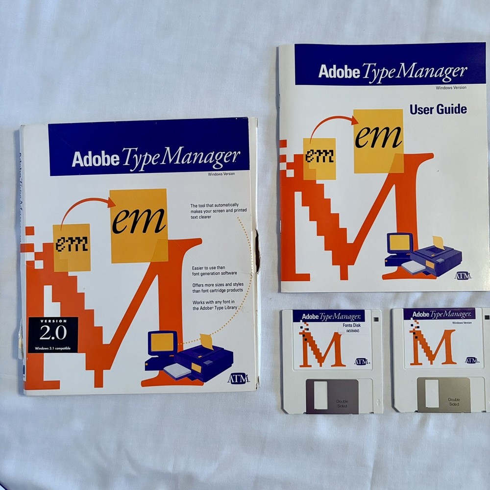 Adobe Type Manager version 2.0 for Windows on 3.5” Disks