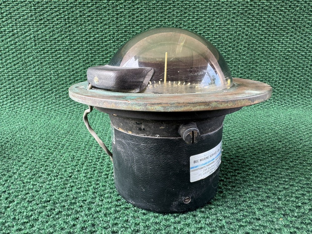 Vintage DANFORTH CONSTELLATION Dash Mount Compass Brass Bezel