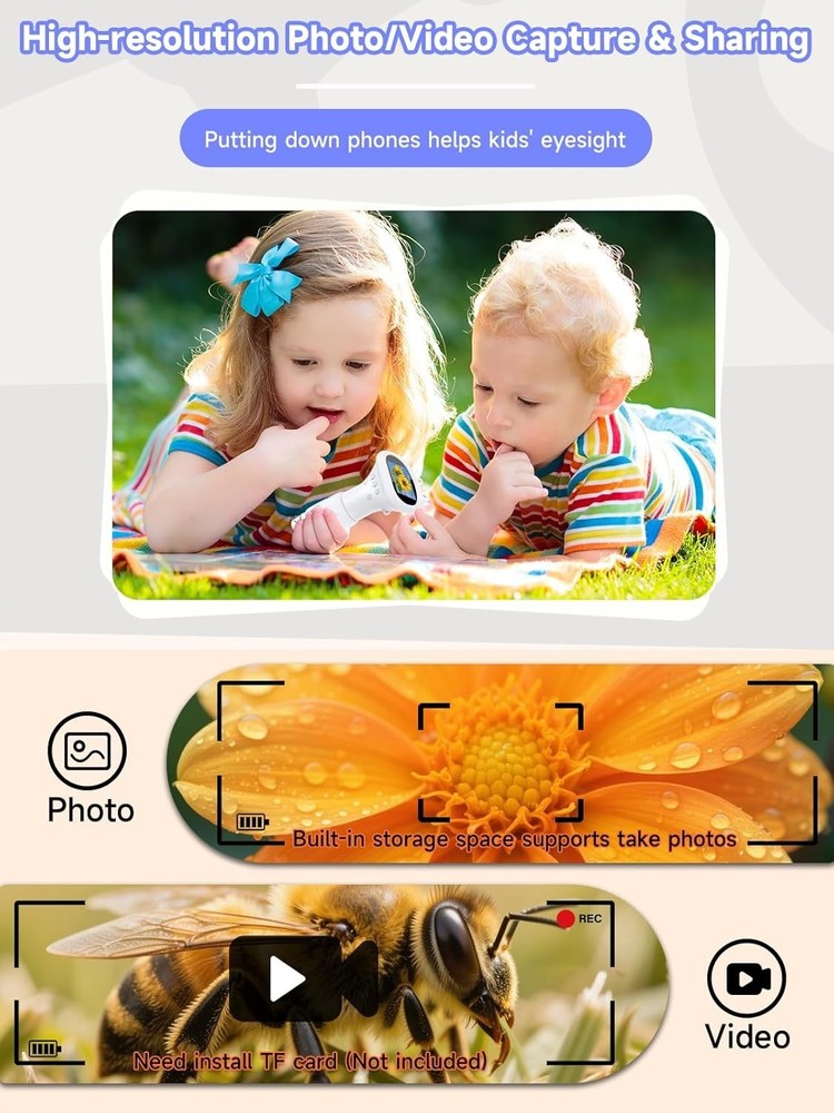 1000X Handheld Kids Microscope with 2.0-Inch Screen & LED Lights for Exploration
