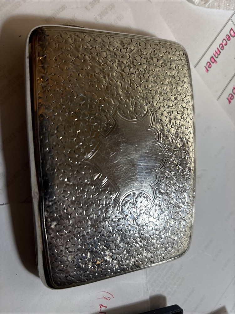 antique Sterling Silver Cigarette Case 160g Constantine & Floyd 1912 Hallmark