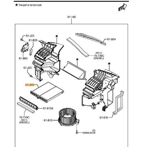 Genuine (KD45-61-J6X) Cabin Air Filter