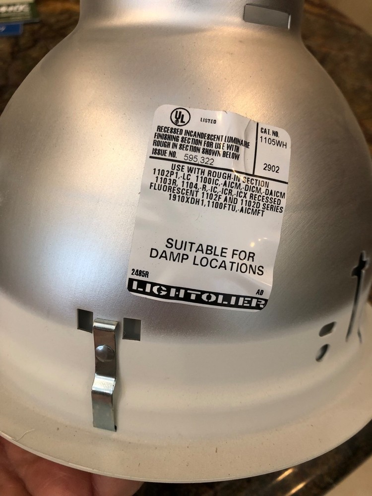 Lightolier Lytecaster recessed downlight matte white step baffle