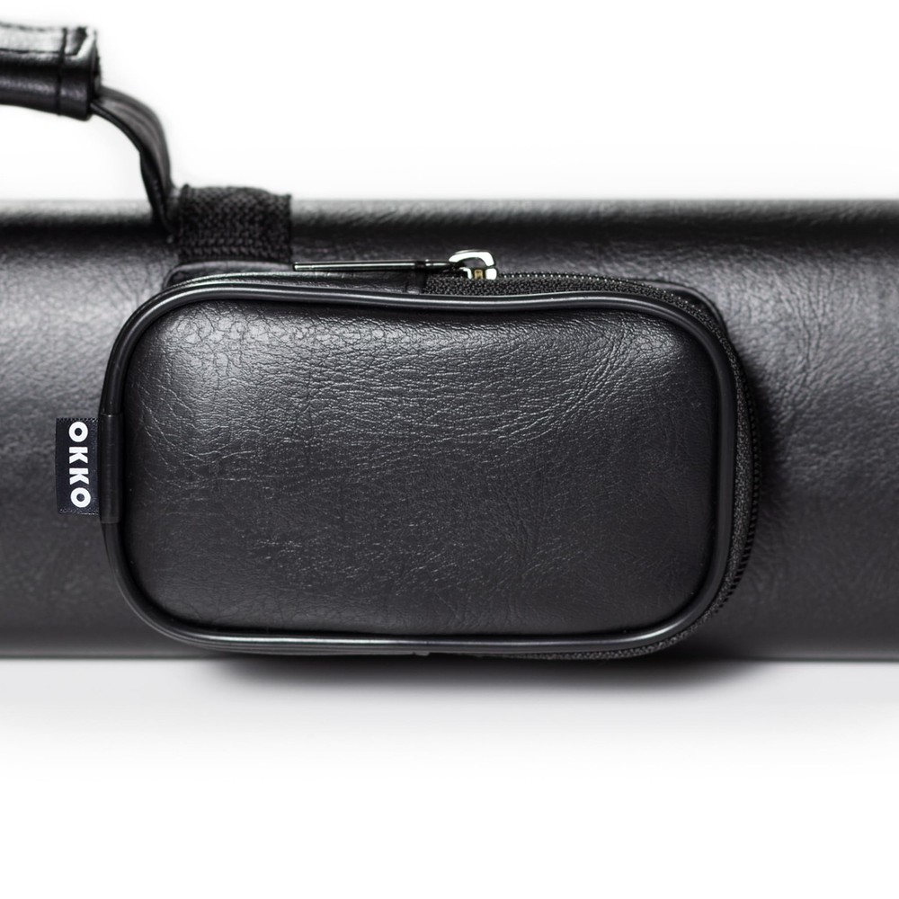 OKKO Billiard Pool Cue Hard Oval Case Black 2x2