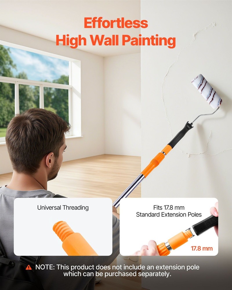 4in Paint Roller Frame Handle 12 Pack Black Durable Steel