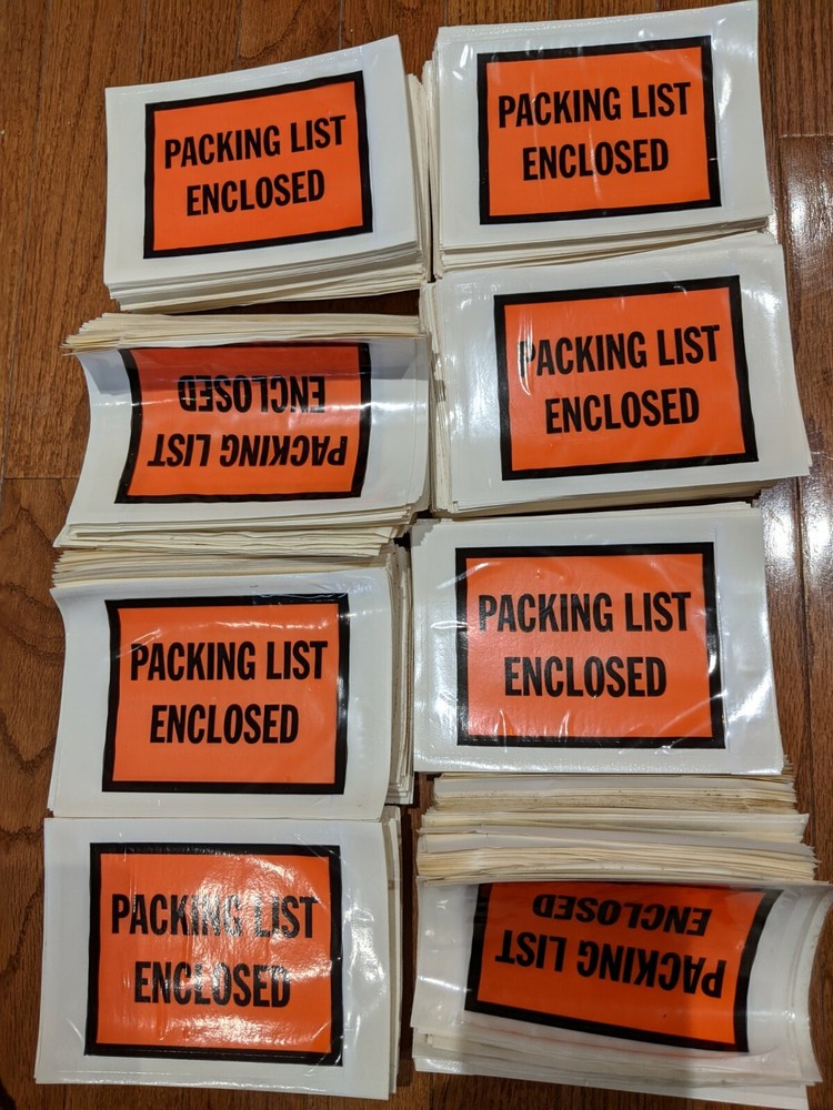 500 PCs Packing List Enclosed Envelope 6" x 4.5" Full Face