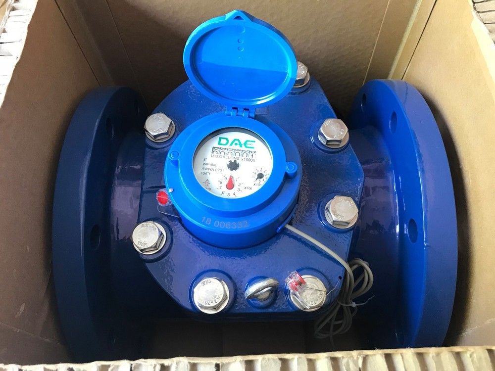 DAE WP-800P 8" Woltmann Helix Water Meter, Pulse Output, Gallon