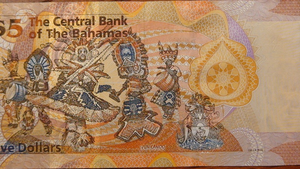2007 BAHAMAS MONETARY AUTHORITY GEM UNCIRCULATED FIVE DOLLAR NOTE $5 BILL!