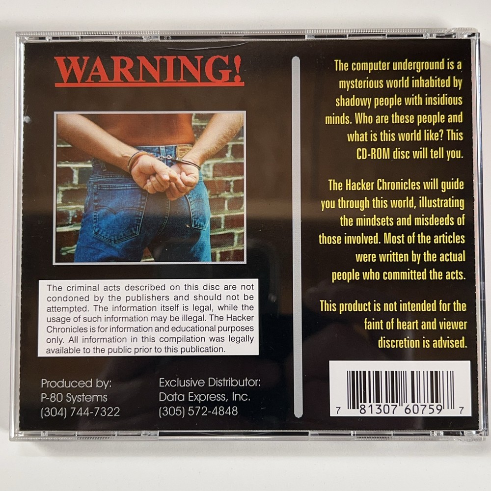 The Hacker Chronicles Volume II (PC CD-ROM, 1994) P-80 Systems DOS Software NEW!