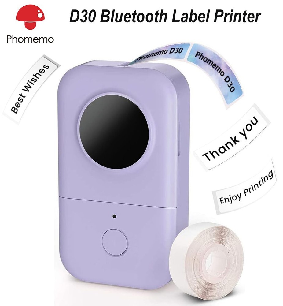 Label Maker Thermal Phomemo D30 Bluetooth Wireless Mini Portable Label Printer