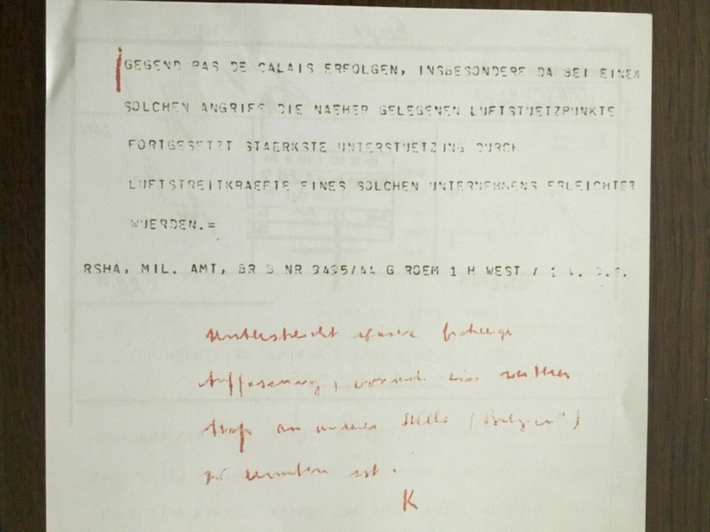WW2 DOUBLE AGENT “Garbo” MESSAGE TO HIS GERMAN CONTROLLERS MISLEADING THEM *Repr