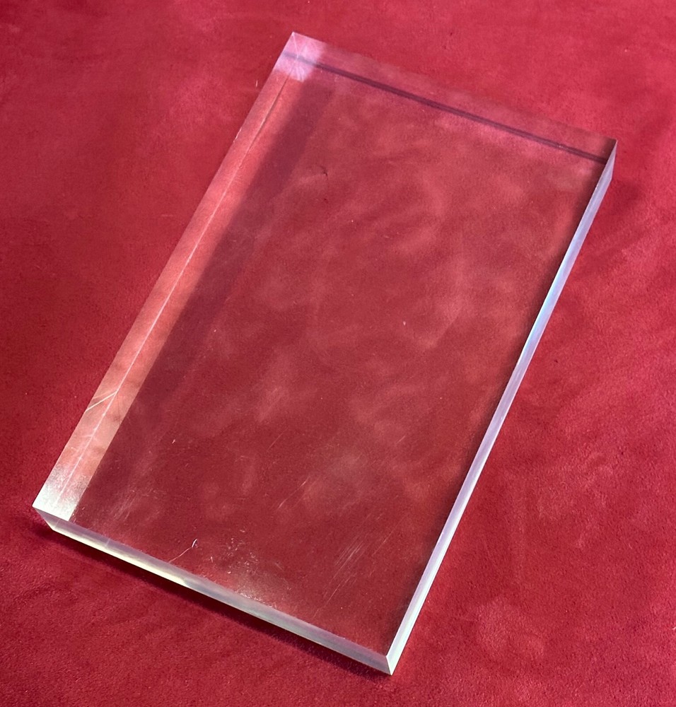 Lucite Acrylic Display Base - Vintage - 11"x7"x1.5" Solid Block Mid-Century Mode