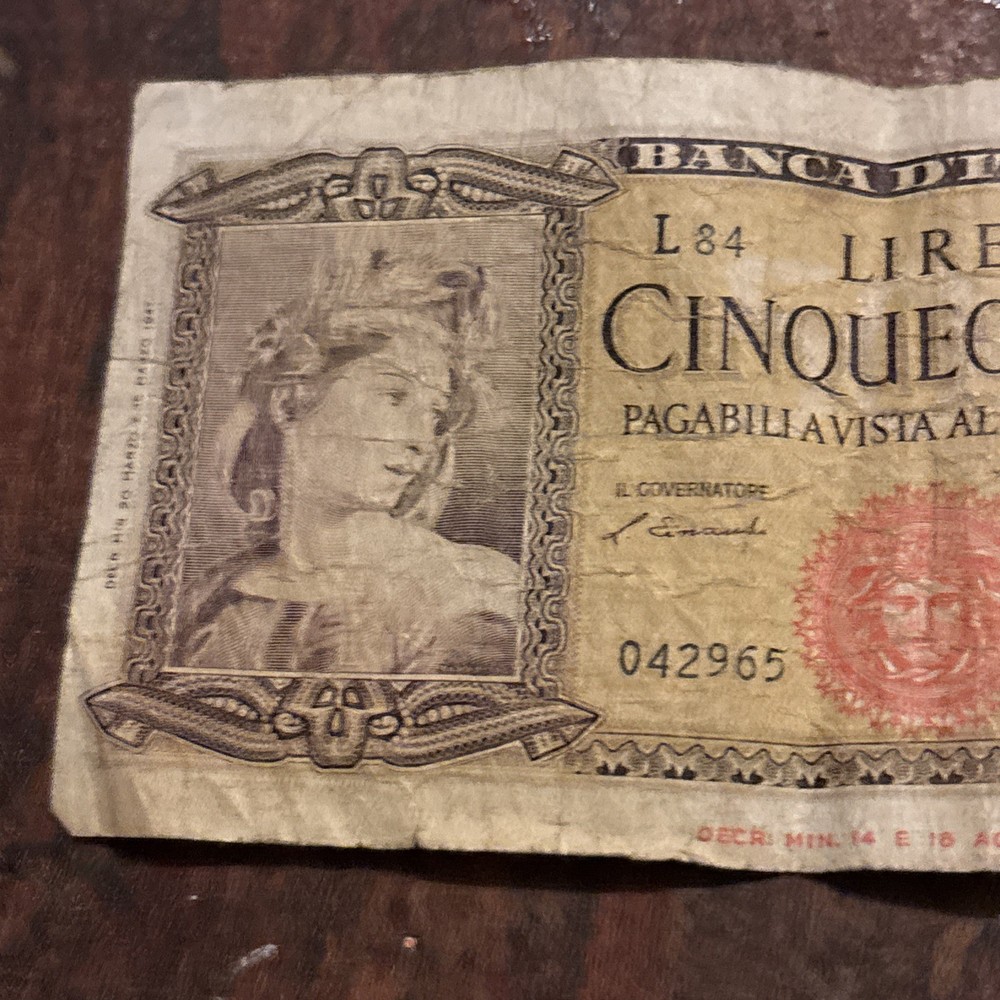 Banknote, Italy, 500 Lire, 1947,