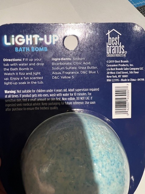 Light up Cotton Candy Bath Bomb