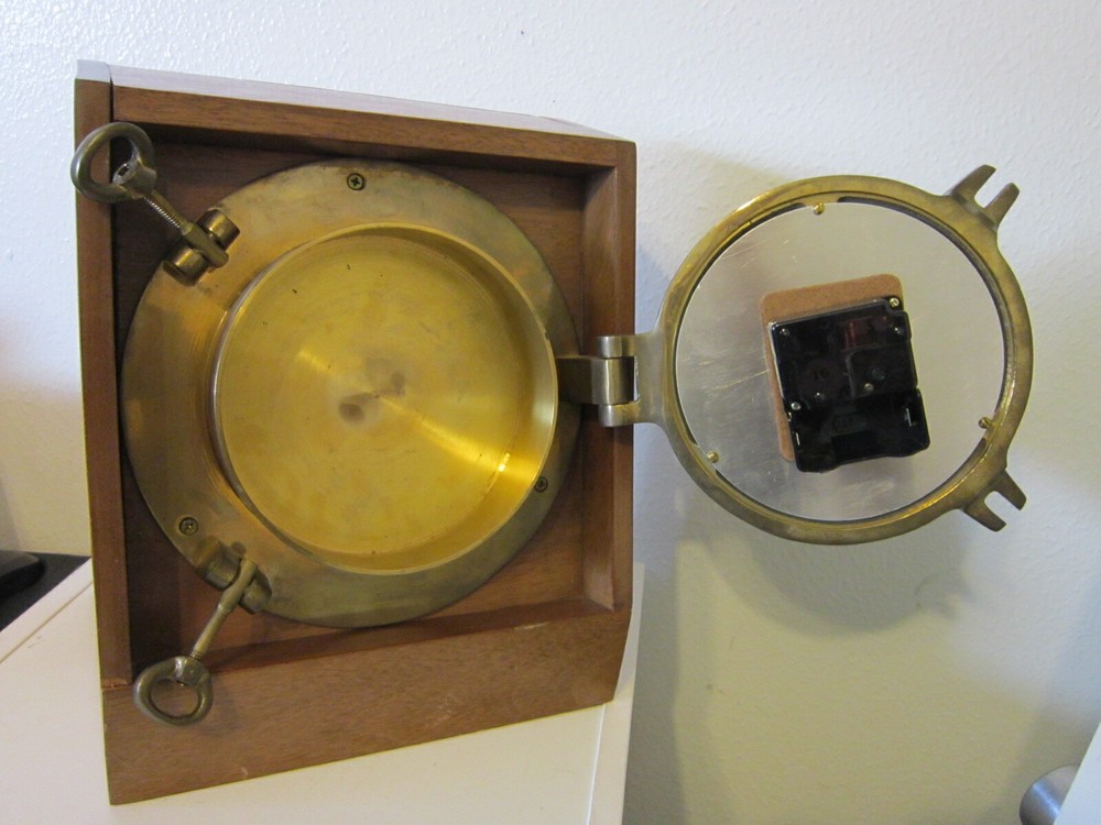 US MARITIME COMMISSION SOLID BRASS Porthole Quartz Clock