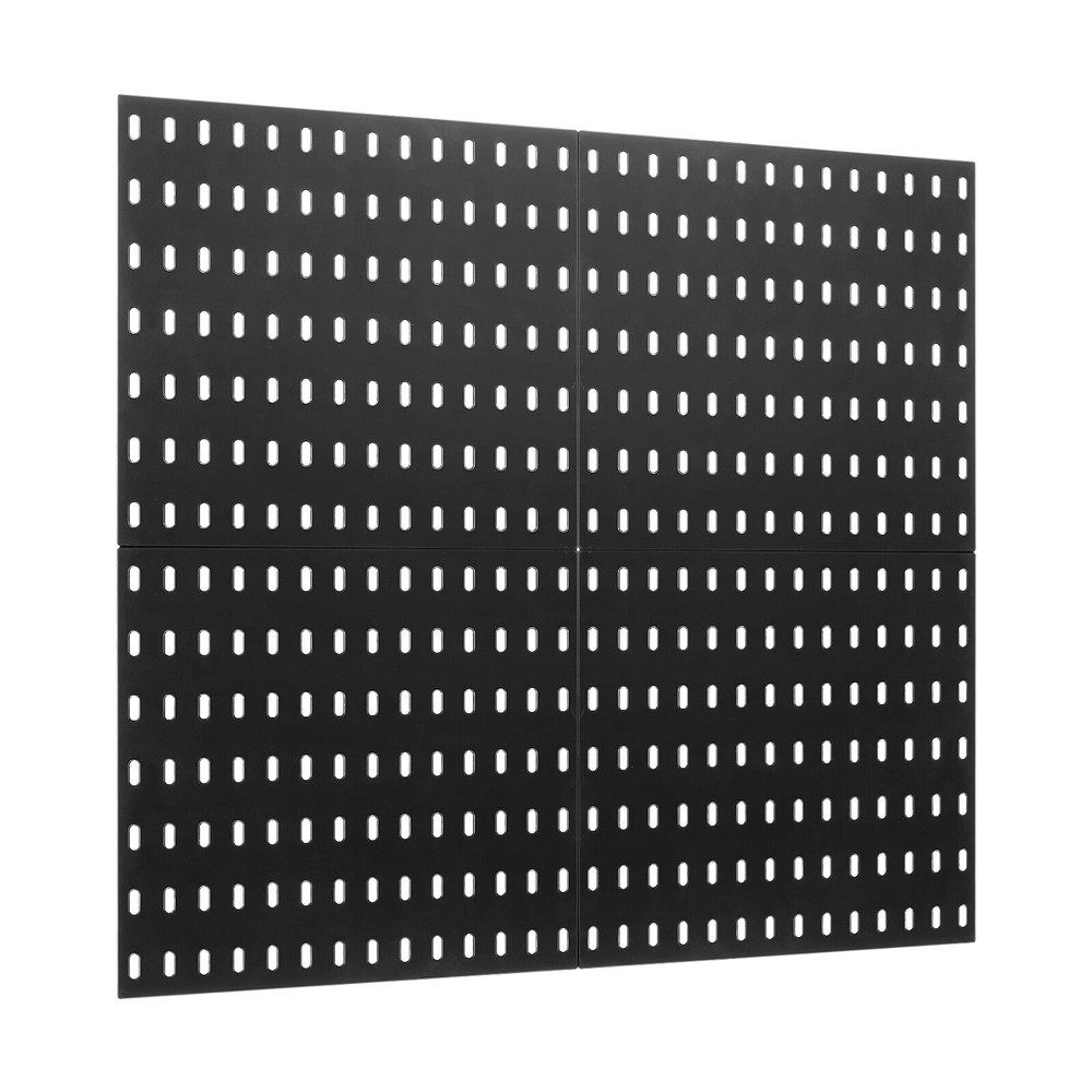 Pegboard Combination Kit 11 x 11" Plastic Pegboard 4 Panels Wall Organizer Black
