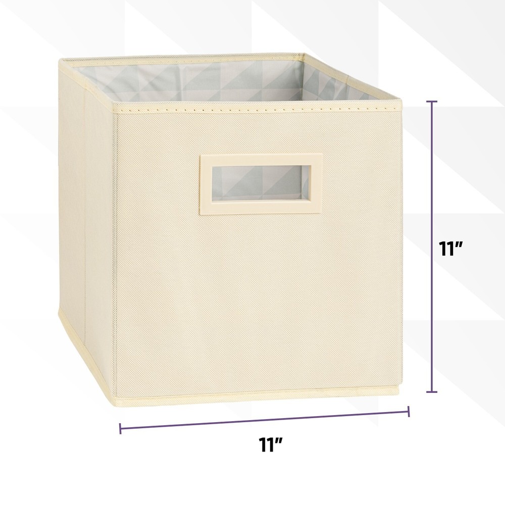 Superio Fabric Organizing Bin, 11" Cream Fabric Cube 8-Pack