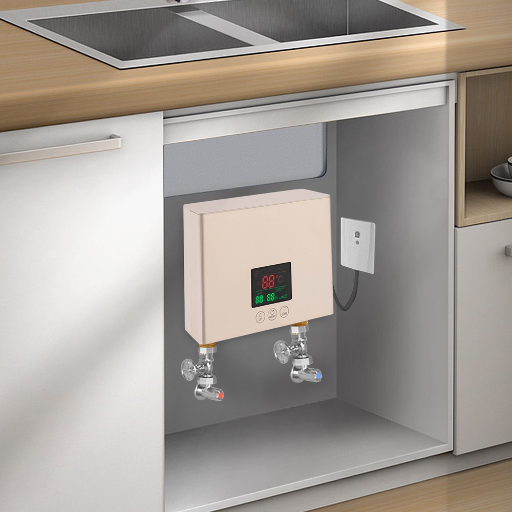 3000W Mini Electric Water Heater Wall Mounted Tankless Water Heater 86℉-131℉