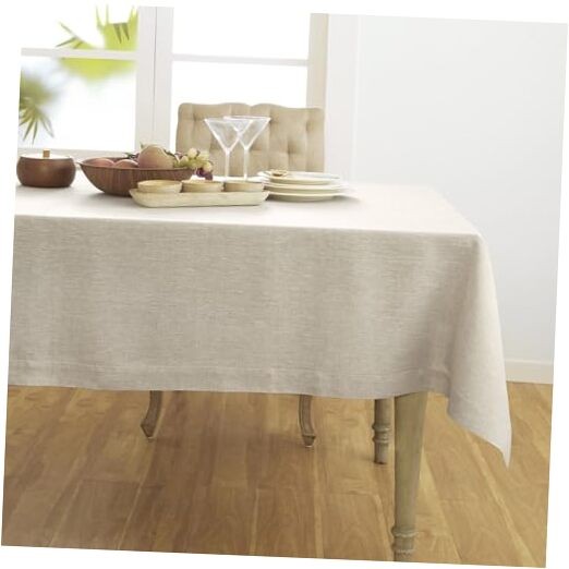 Linen Tablecloth 60 x 108 Inch - 100% 108" x 60" (Rectangular) Light Natural