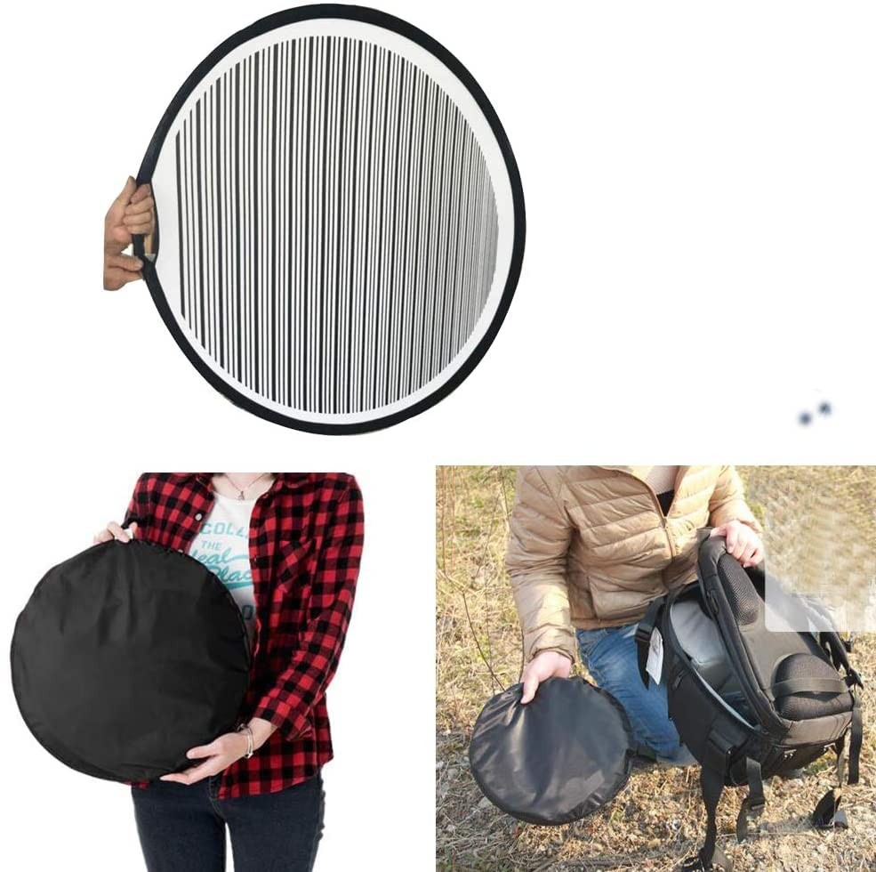 80cm Circular Striped Flexible Foldable PDR Lined Light Reflector Board Dent