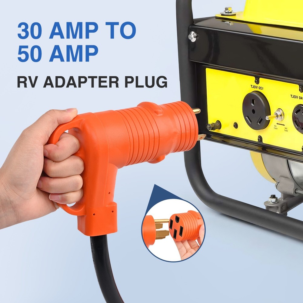 Nilight 30 Amp to 50 Amp RV Power Adapter 3 Prong 125/250 Volt