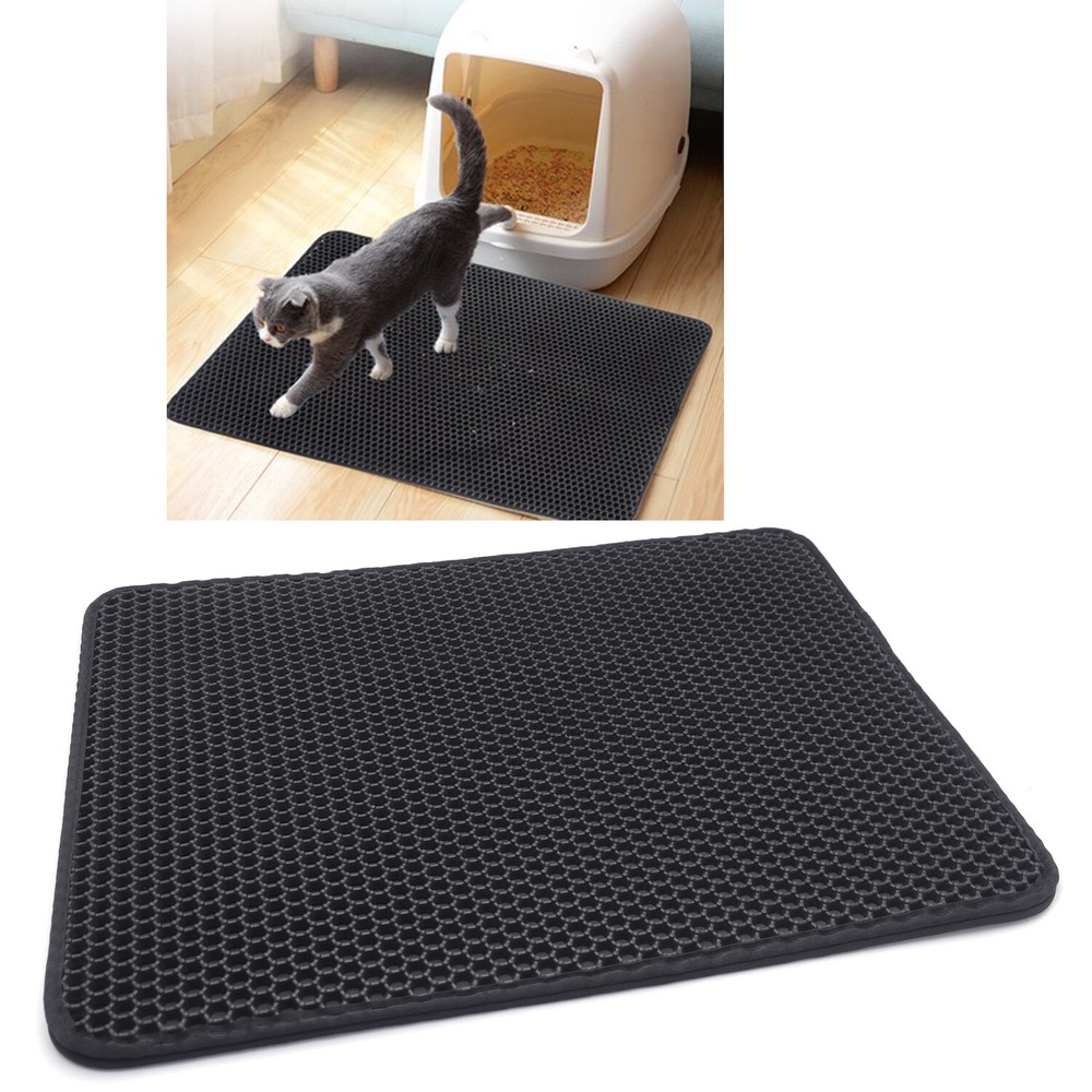 30X40 Black Cat litter Mat Double Layer Pad Trapper Folding Pad EVA Foam Rubber