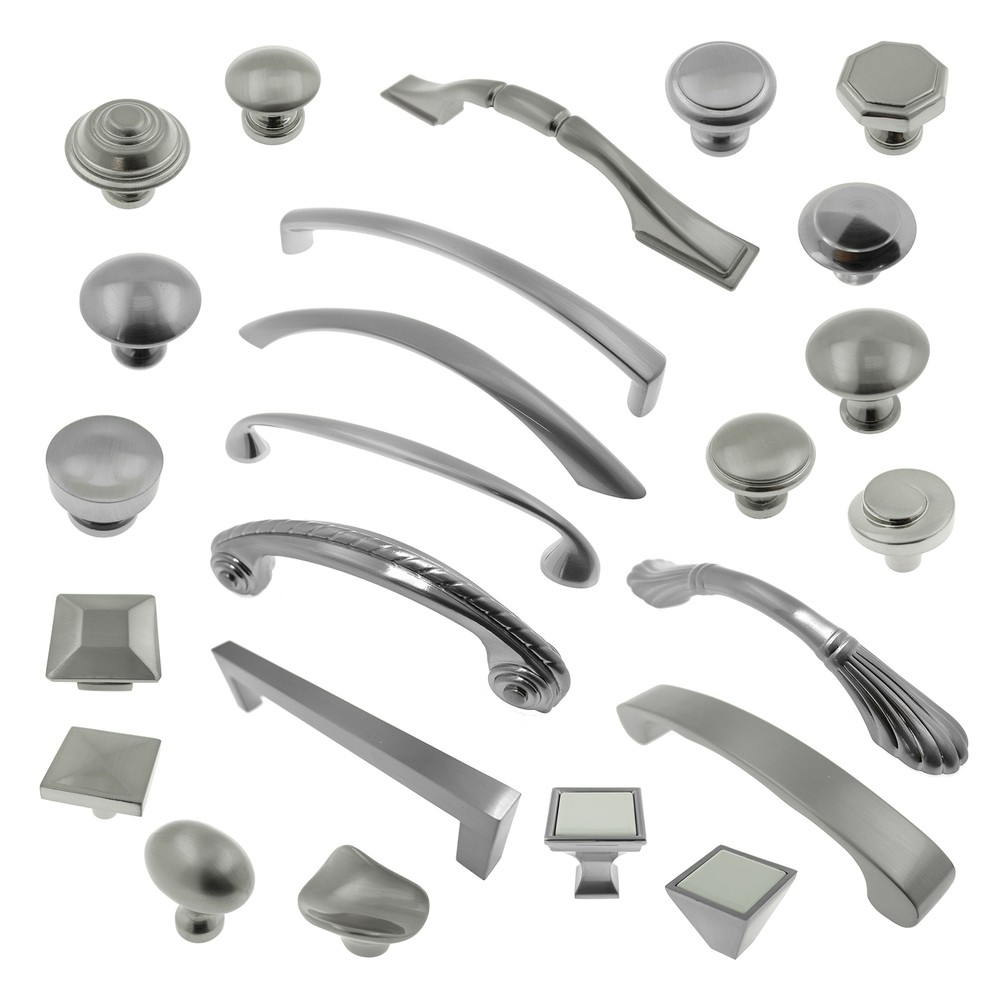 Brushed Satin Nickel Knobs Pulls Kitchen Cabinet Handles HardwareCloset Vanity