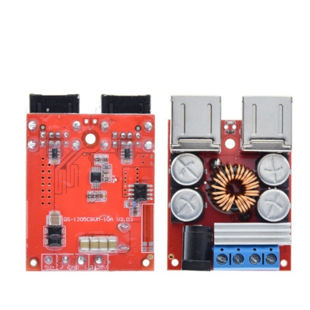 8V-35V Step Down Converter 8A Power Module with 4 USB Fast Charging Ports