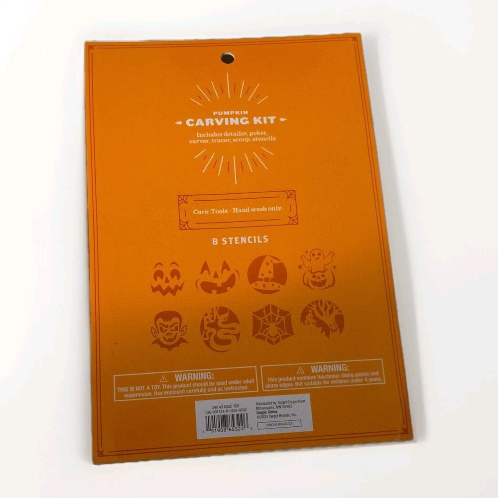 Hyde & Eek! Pumpkin Carving Kit, 8 Stencils, 5 Tools