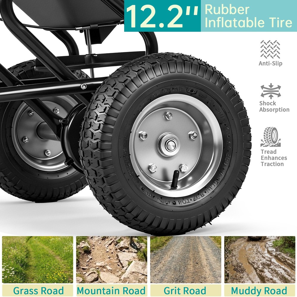 Broadcast Spreader,with 10 Adjustable Setting, Lawn Spreaders for Seed 110 Lbs