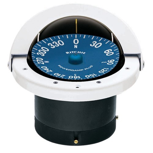 Ritchie Compass, Flush Mount, 4.5" Dial, White SS-2000W