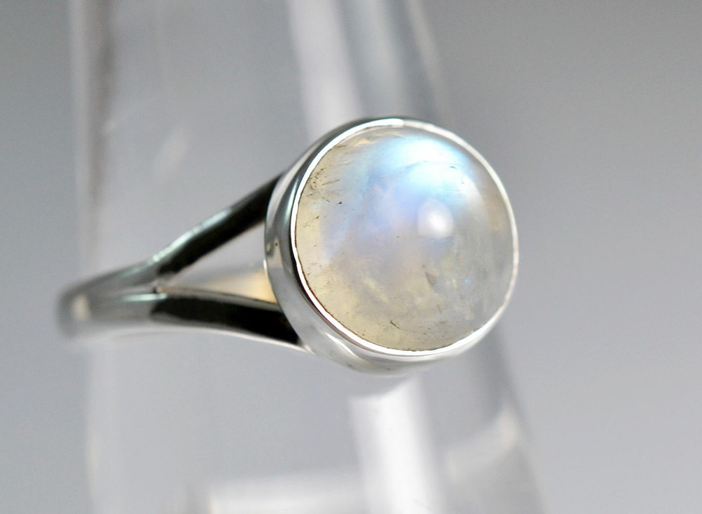 Rainbow Moonstone Gemstone 925 Sterling Silver Handmade Ring All Size