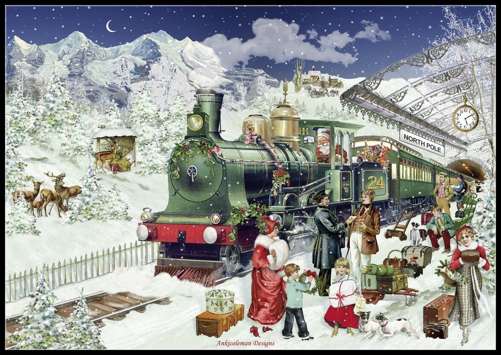 Chart Needlework DIY - Counted Cross Stitch Patterns - The Christmas Express
