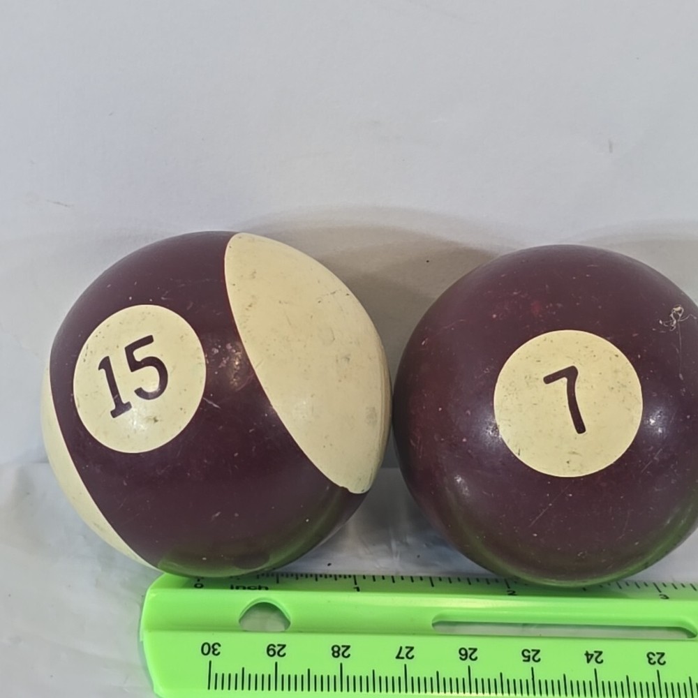 8 Vintage Replacement Pool Billard Balls 2 1/4" Diameter Vertical Stripes