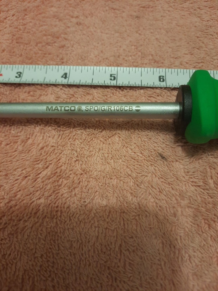 Matco Tools Slotted Screwdriver Green New