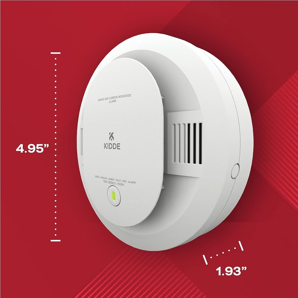 Kidde Smoke&Carbon Monoxide Detector,Battery Powered,LED Warning Light Indicator