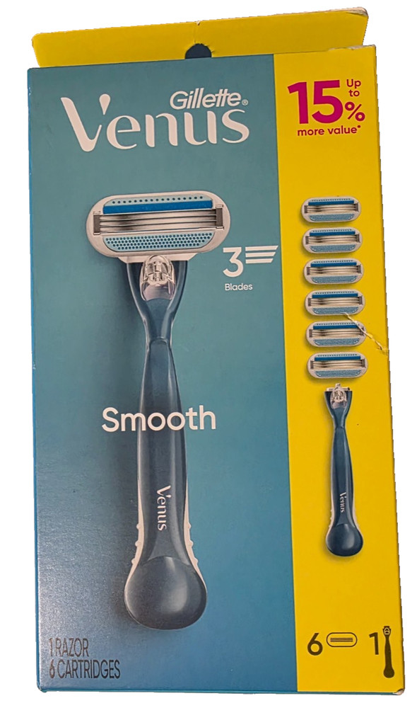 Gillette Venus Smooth Razor Handle Blade Refills 6 Cartridges