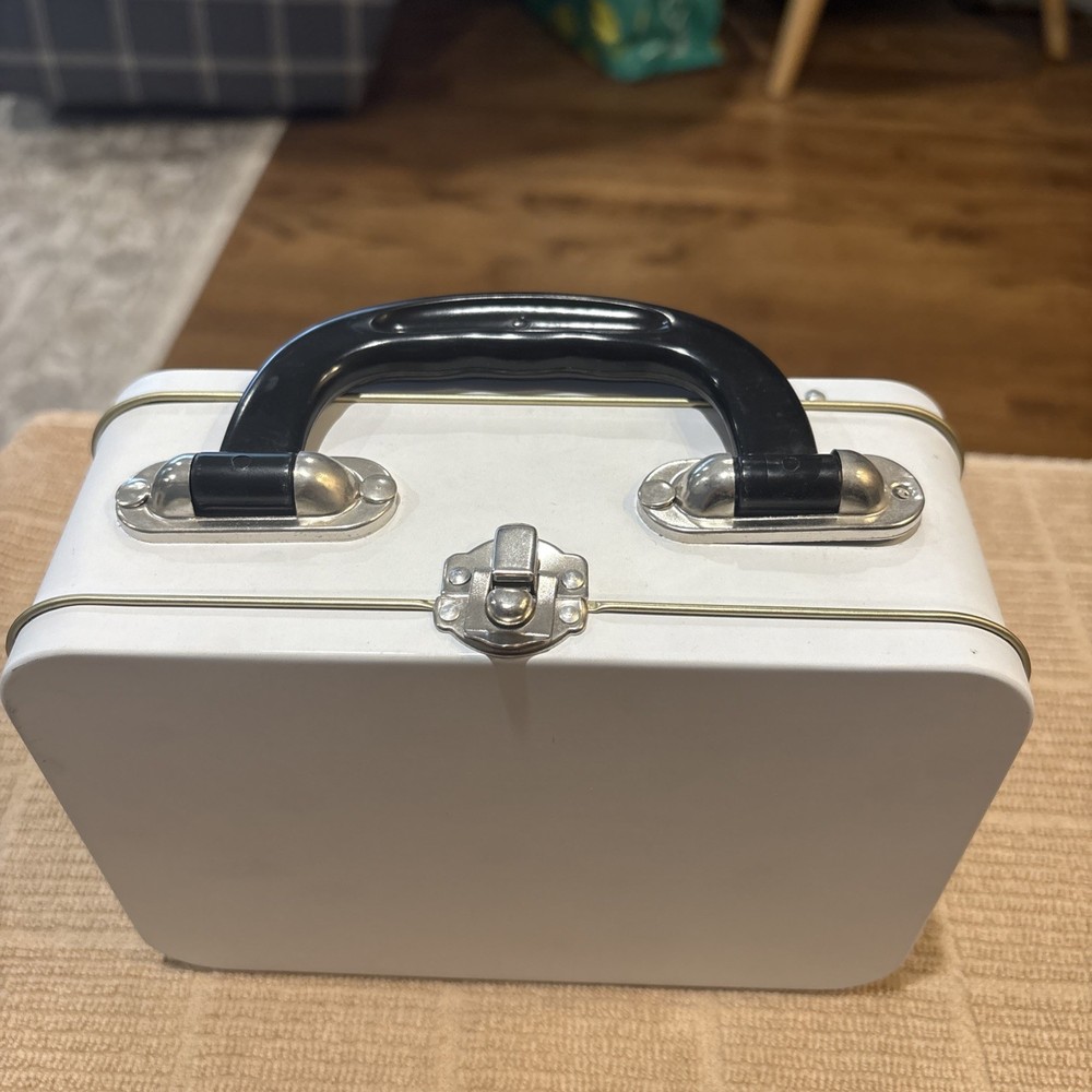 Brand New White Provo Craft DIY Rectangular Lunch Box Tin - with Handle