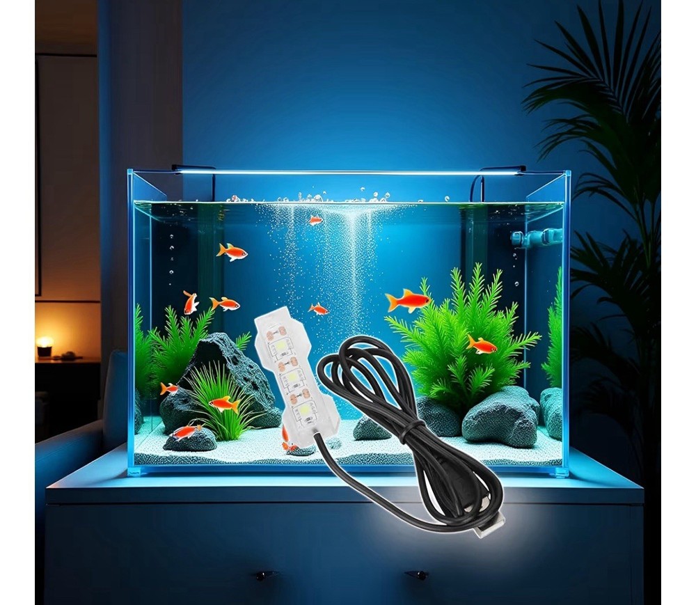 Blue Light Small Aquarium Led Light For Fish Tank USB Plug With Short Wire