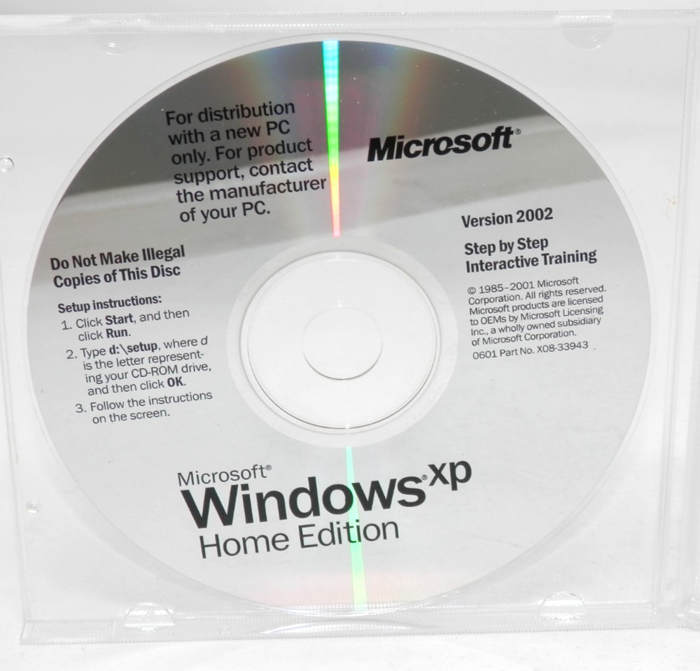 Microsoft Windows XP Home Edition Upgrade & Interactive Training Disks Vintage