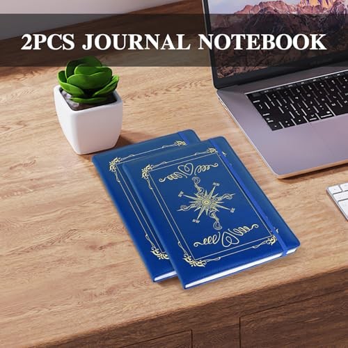 Compass Gift Compass 2pcs PU Leather Notebook Journal 2pcs compass-dark blue